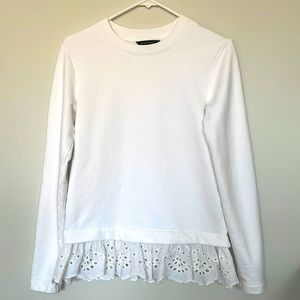 Banana Republic White Eyelet Sweatshirt - Size XS